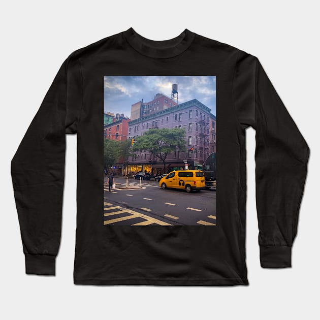 Columbus Ave Upper West Side Yellow Cab Manhattan NYC Long Sleeve T-Shirt by eleonoraingrid